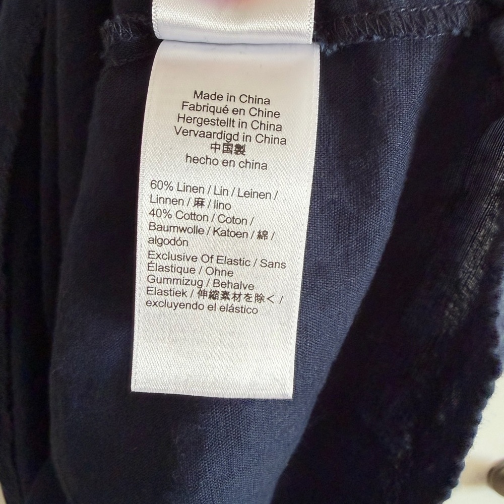 J.Crew Navy Blue Smocked Beach Dress in Linen-Cotton Blend size XS EUC - Picture 8 of 9